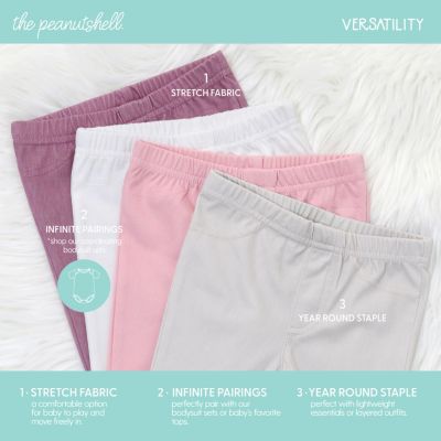 Baby Girls Jeggings, 4-Pack