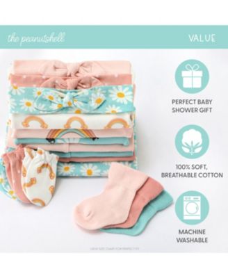 Baby Girls Carefree Floral Newborn Layette Set Girls, 16-Pieces, Pink/Aqua