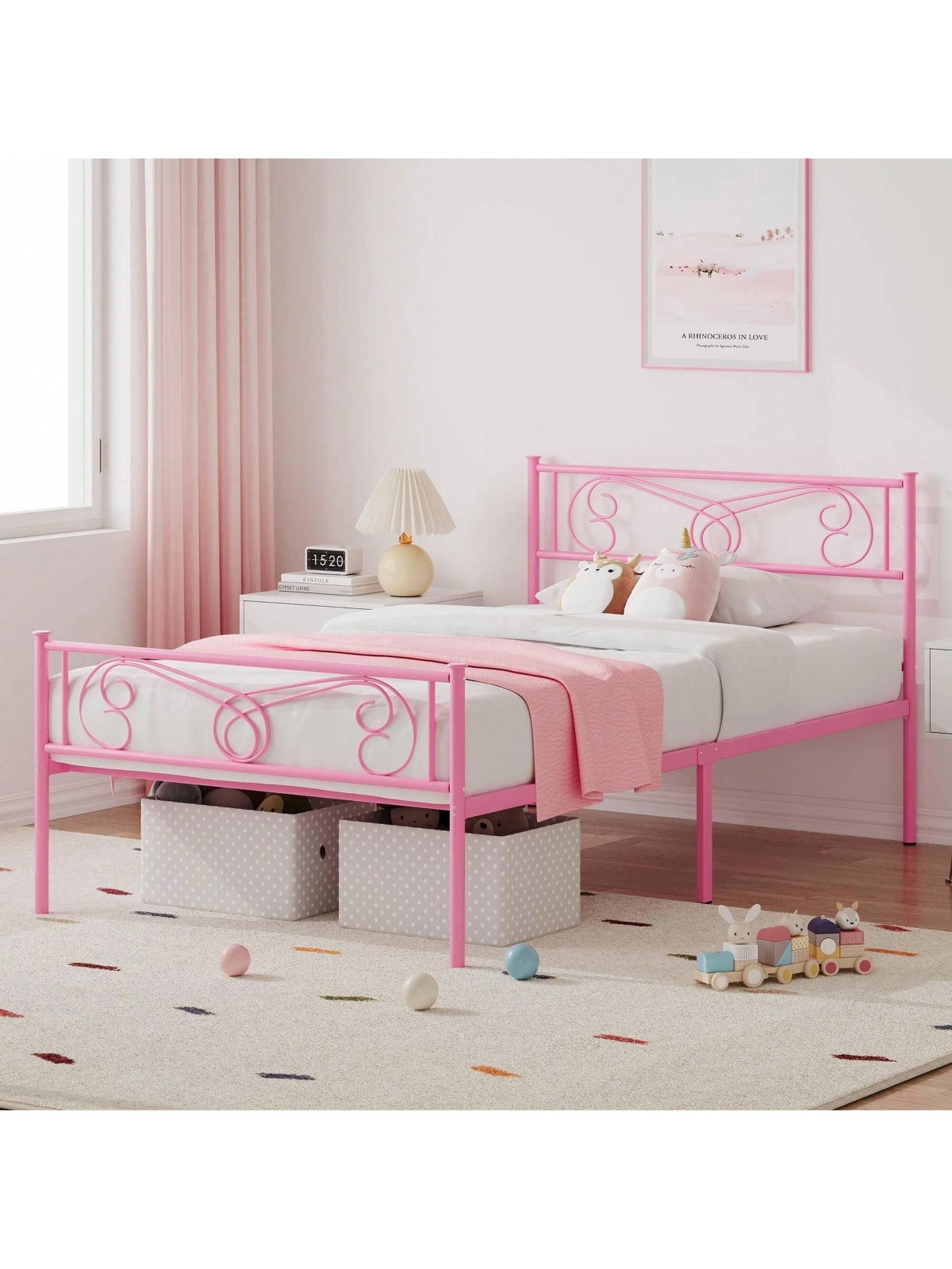 gaomon Metal Platform Bed Frame With Headboard And Footboard, Steel Slat Support And Mattress Foundation, No Box Spring Needed