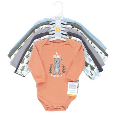 Multipack of 7 Cotton Long-Sleeve Baby Bodysuits