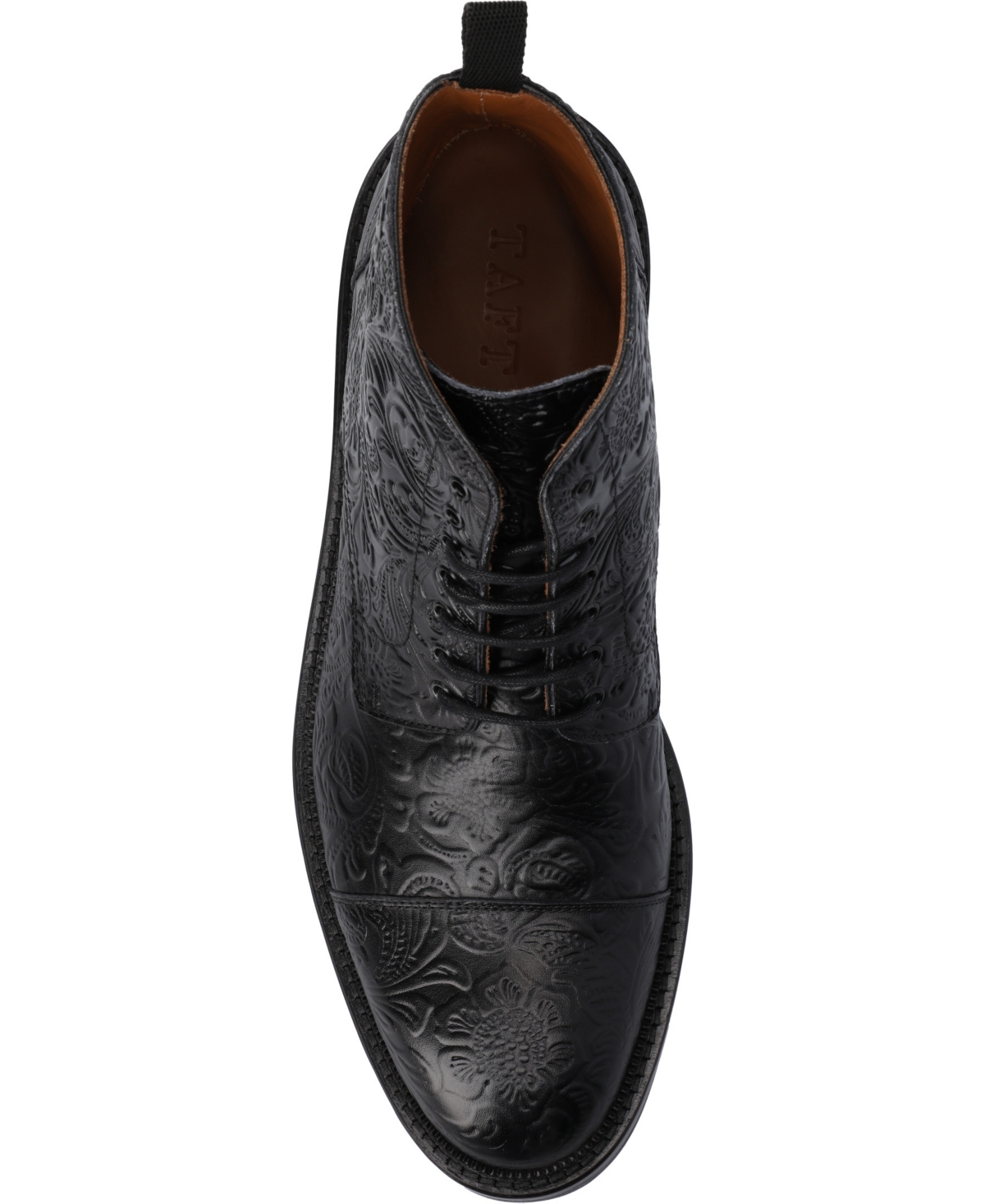 Shop Taft Men's Rome Full-grain Leather Cap Toe Dress Boots In Noir Viejo