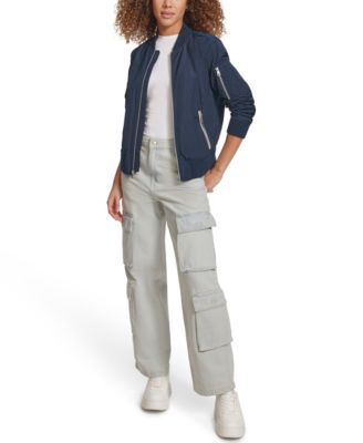 Women's Lightweight Zip-Detail Bomber Jacket