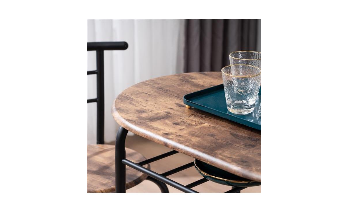 Slickblue Couples Breakfast Table with Curved Back Design Perfect for Cozy Dining
