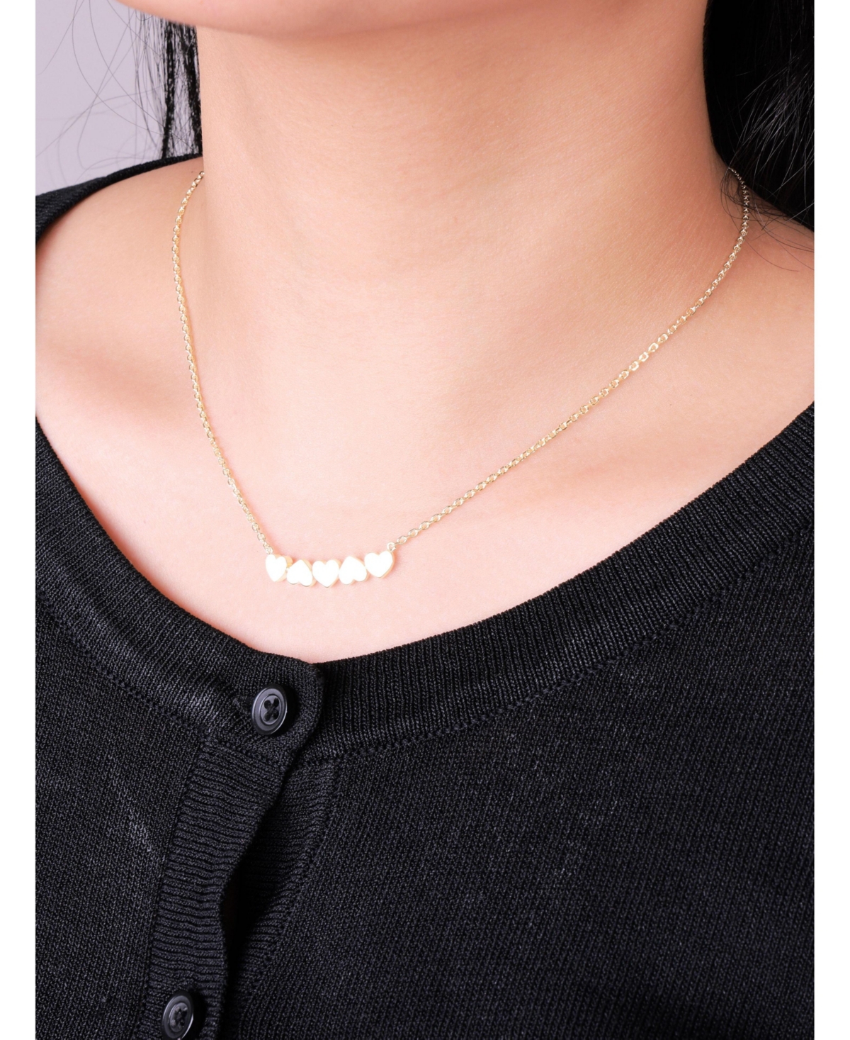 Devata Sweet Heart Chain Necklace in 14K 16 in adj to in, approx. 4.7 grams - Gold
