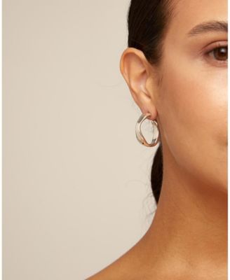 Sterling Silver Metal Clad Hoop Earrings
