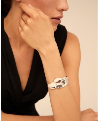 Rigid Sterling Silver Overlapping Waves Bracelet