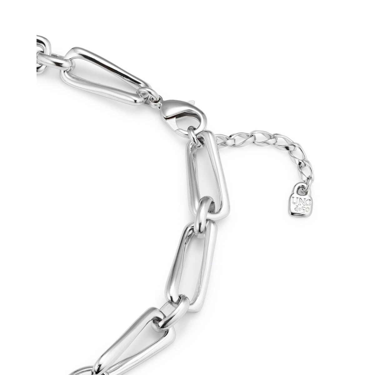 Unode50 Metal Alloy Square Links Necklace In Silver