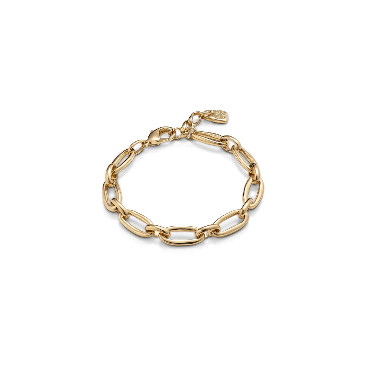 Unode50 Medium Sized Oval Link Carabiner Clasp Bracelet In Gold