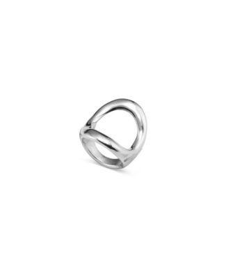 Large Central Oval Metal Alloy Ring