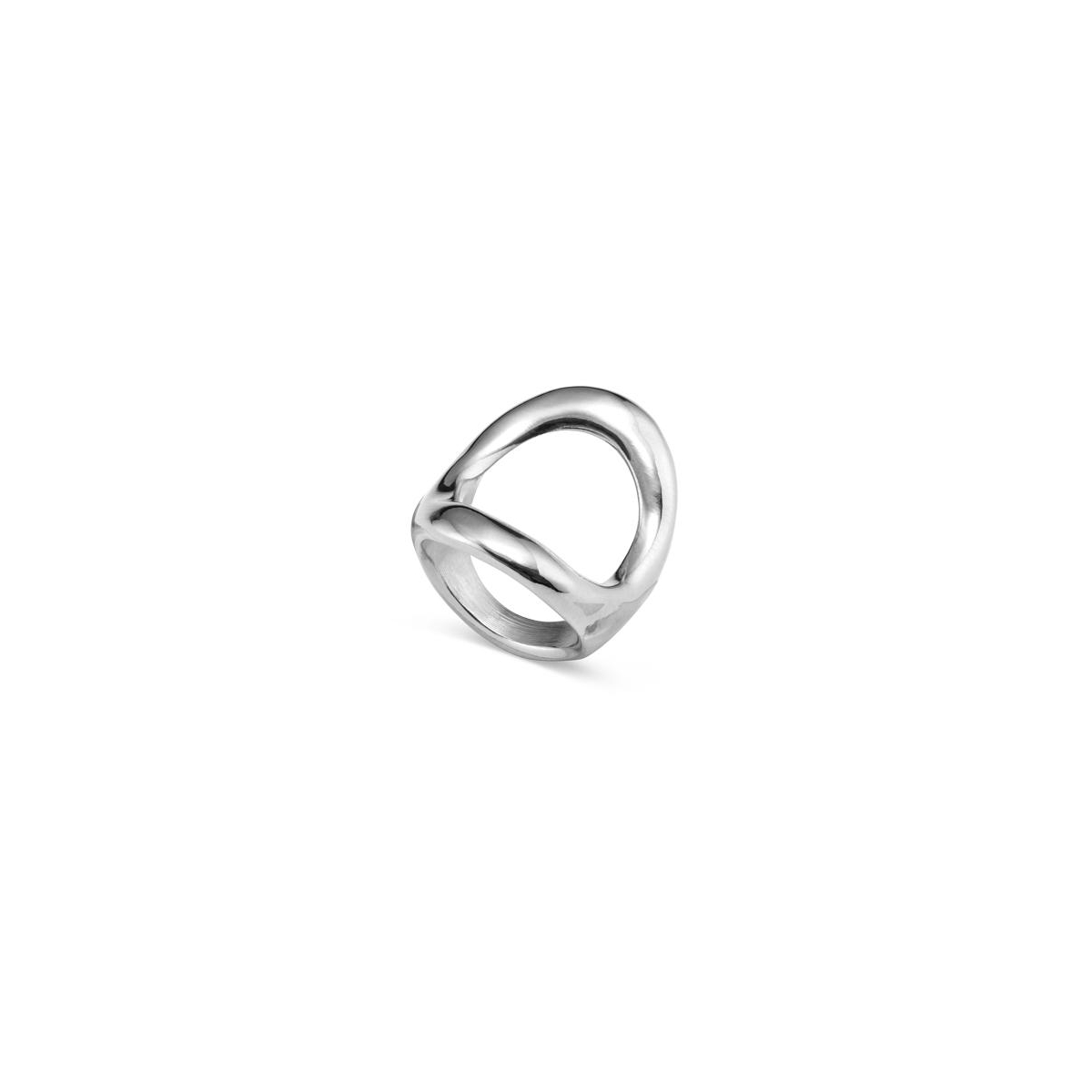 Unode50 Sterling Silver-plated Ring With Large Central Oval In Silver