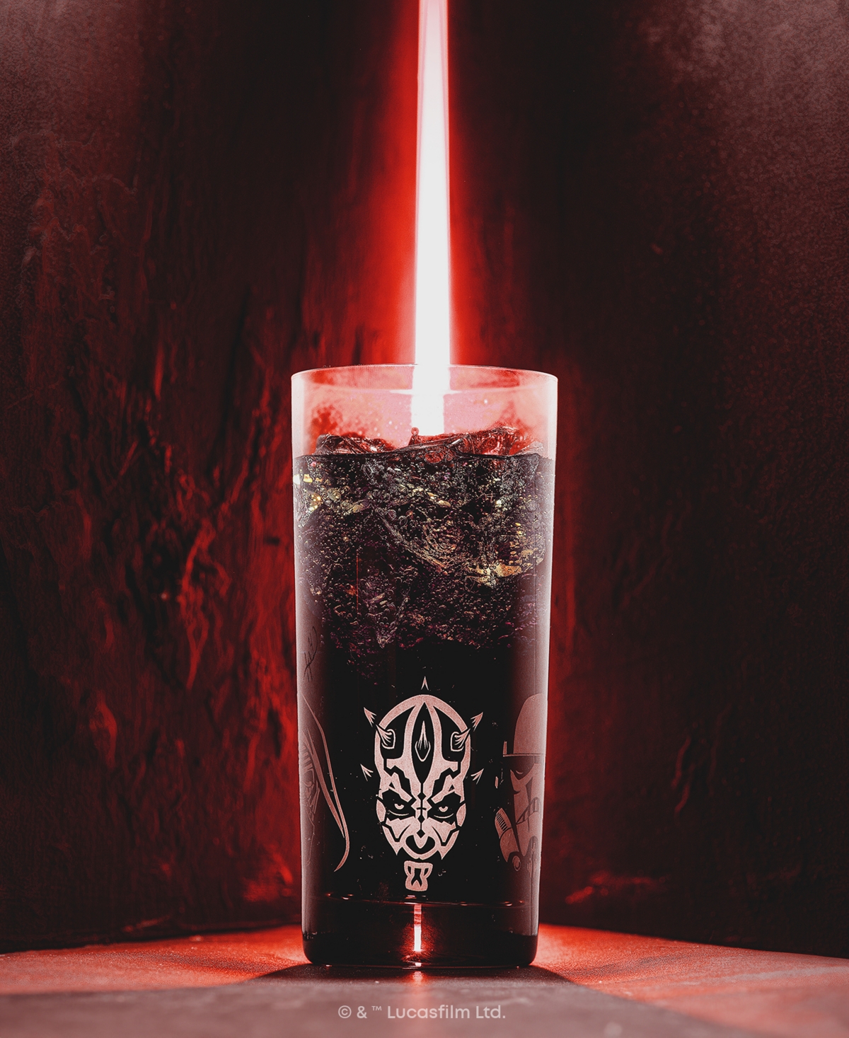 JOYJOLT STAR WARS DARK SIDE TALL DRINKING GLASSES, SET OF 4 