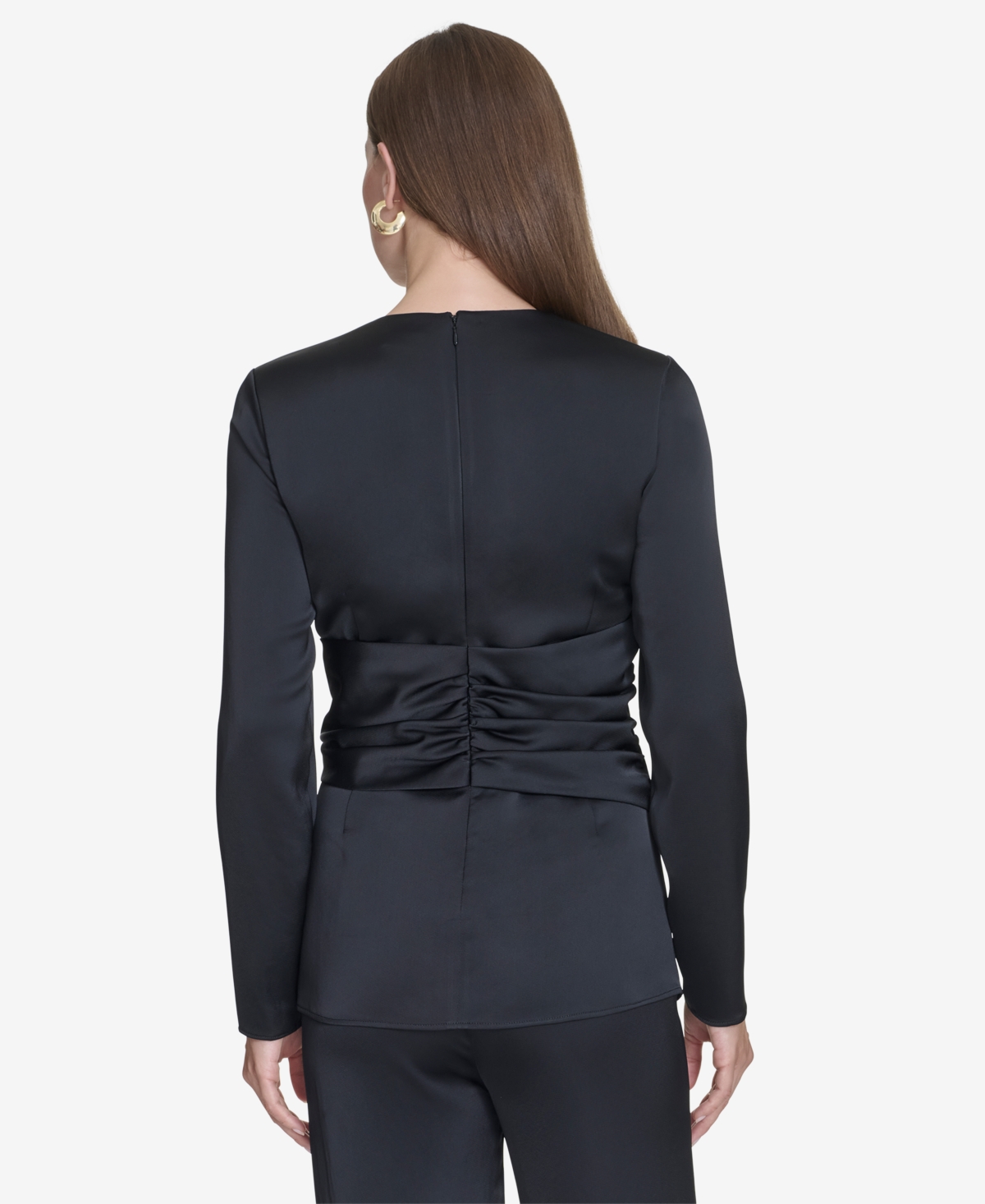 Halston Women's Twist-Front Long-Sleeve Blouse