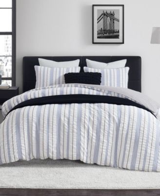 Seersucker Stripe 3 Piece Comforter Set, King