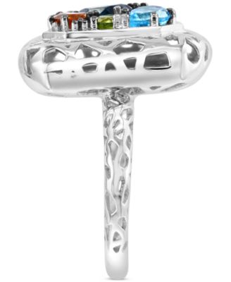 EFFY&reg; Multi-Gemstone Cluster Ring (2-1/3 ct. t.w.) in Sterling Silver