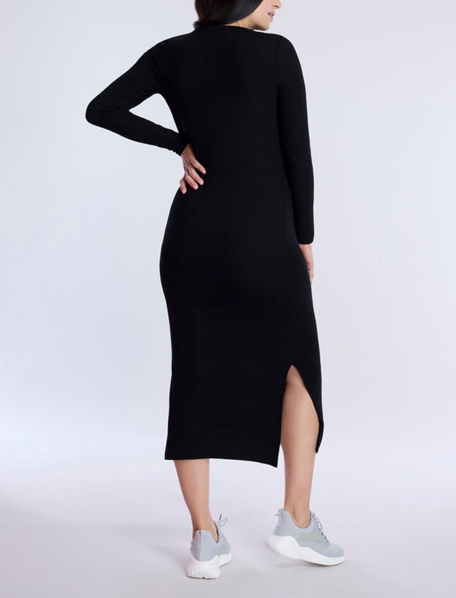 Women's Crew Neck Rib Knit Long Sleeve Column Dress - Motherhood