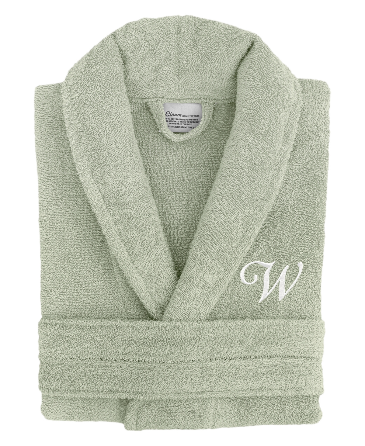 Linum Home Linum Font 100% Turkish Cotton Unisex Terry Bathrobe In Green