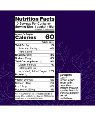 MycoBrew Mocha - Mocha Drink Mix - Mocha Powder Includes Lion's Mane Mushroom - Drink Mix with Fair Trade Certified Cocoa & 100% Arabica Instant Coffee