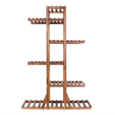6-Tiered Wood Plant Stand Flower Pot Rack Bonsai Display Bench Patio Shelf Porch