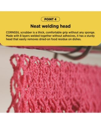 Kproduct4u K-CORNSSIL 6 Layers PLA Mesh Scrubber, Yellow, 5 pcs