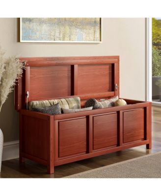 Solid Wood Storage Bench with Open Top, Removable Tray, and Foam Cushion for Entryway or Bedroom