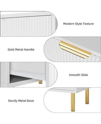 Dresser, Modern 5 Drawer Dresser for Bedroom with Gold Handle and Large Drawer