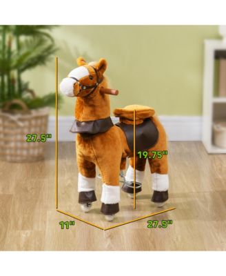 Ride on Horse, Walking Horse Toy Kids Plush Riding Pony w/ Wheels