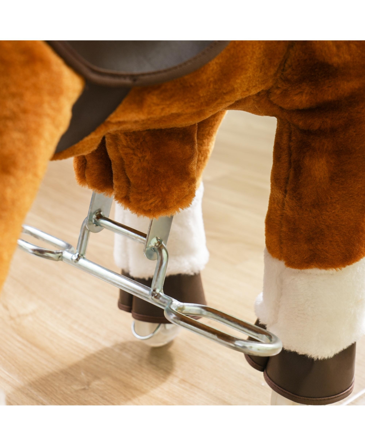 Qaba Ride on Horse, Walking Horse Toy Kids Plush Riding Pony w/ Wheels