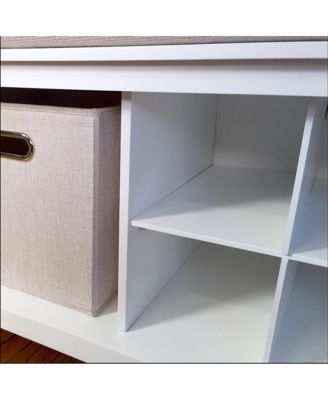 Solid Wood Entryway Bench - 1 Bins & 2 Shoe Divider