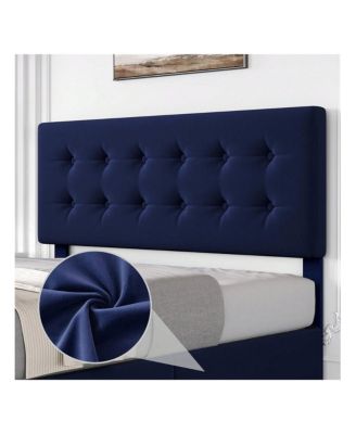 Bed Frame,With 4 Storage Drawers And Headboard, Linen Upholstered Platform Bed Frame With Wooden Slats Support, Button Tufted Design, No Box Spring Needed