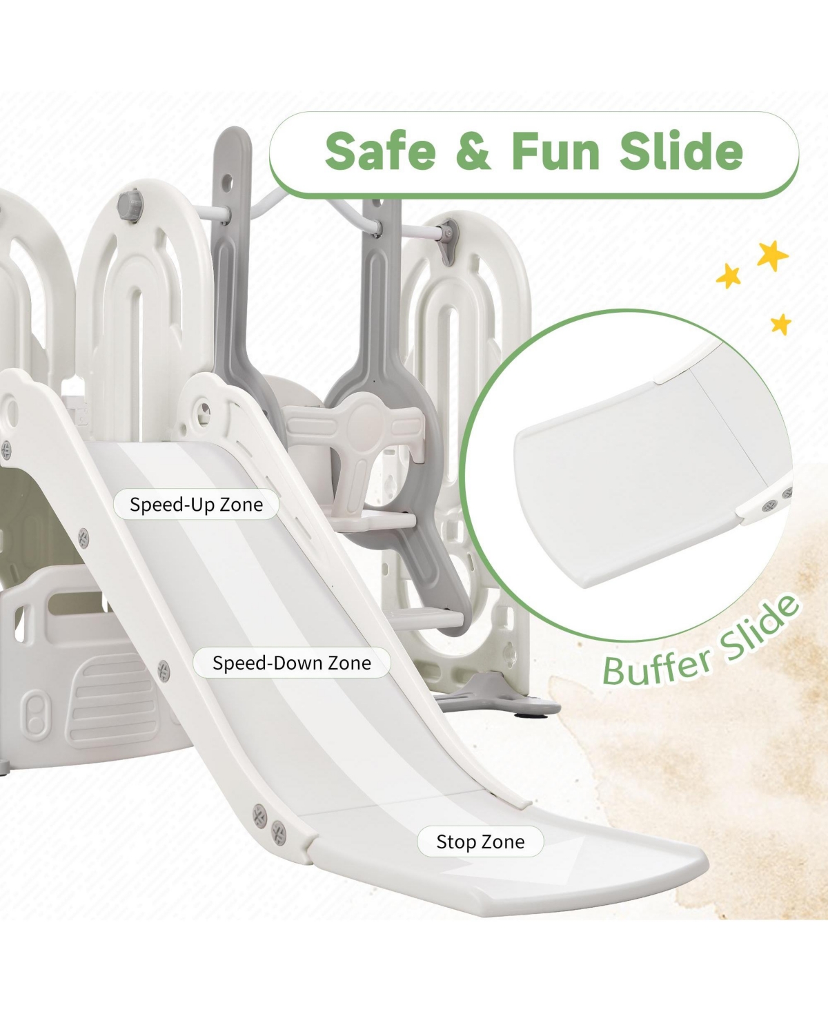 Slickblue 5-in-1 Toddler Slide and Swing Set Ultimate Playset for Active Indoor and Outdoor Fun