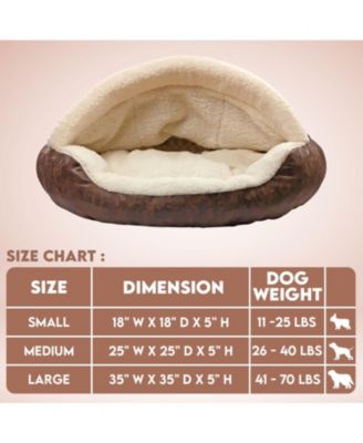 Pet Cave Bed for Small Dogs Cats Deep Dish Calming Hooded Dog Bed Dome for Pets