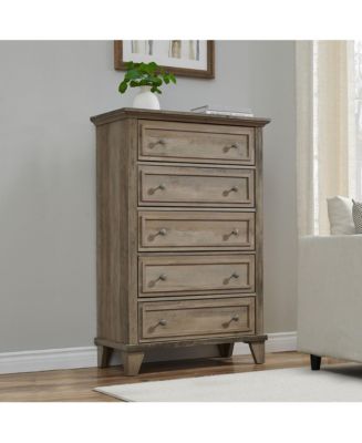 gaomon 5 Drawers Dresser for Bedroom, White Dresser with Wide Drawers ...