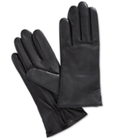 Charter Club Cashmere Lined Leather Tech Gloves, Created for Macy's - Black