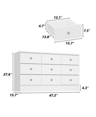 1 PC wood  Elegant Dresser With 9 Drawers - Dresser