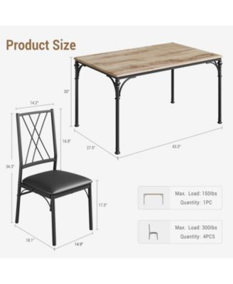 Dining Table Set for 4, Kitchen Table Set with Upholstered Bench, Dining Room Table Set for 4-6 with Cozy Cushion, 3 Piece Dining Table Set for Small Space, Apartment, Burlywood