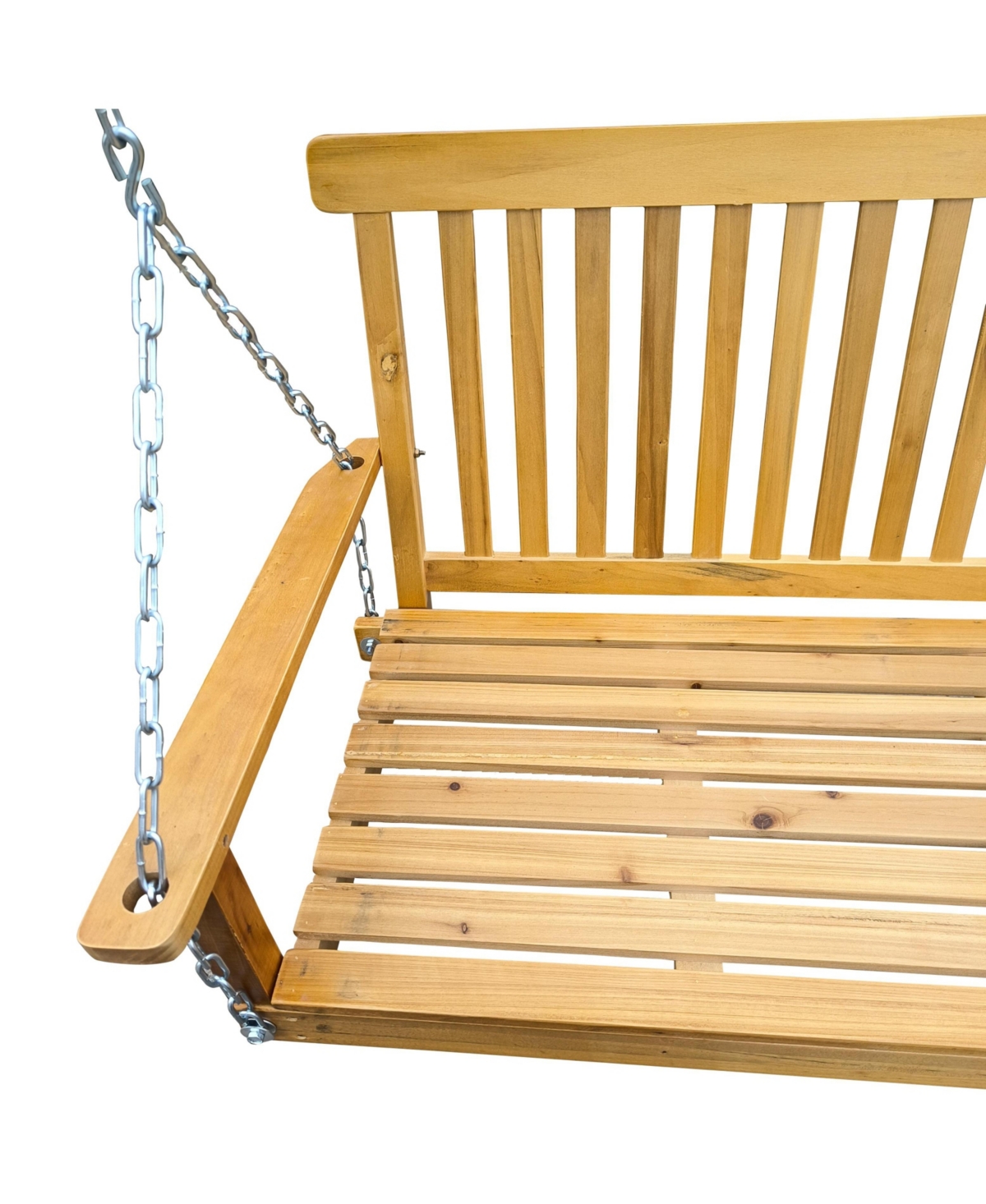 Slickblue Front Porch Swing with Armrests Comfortable Outdoor Seating for Relaxation