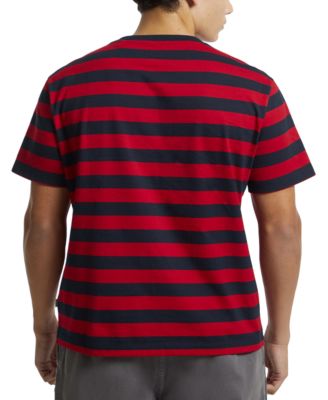 Men's Regular-Fit Stripe Embroidered Logo Graphic T-Shirt