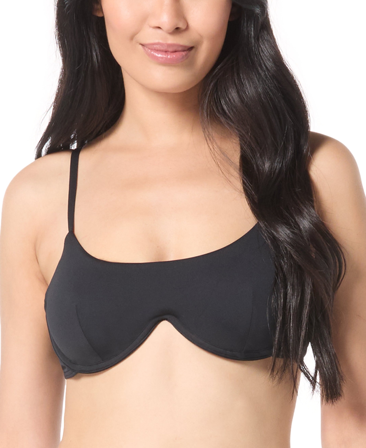 Women's Scoop-Neck U-Wire Bikini Top - Black