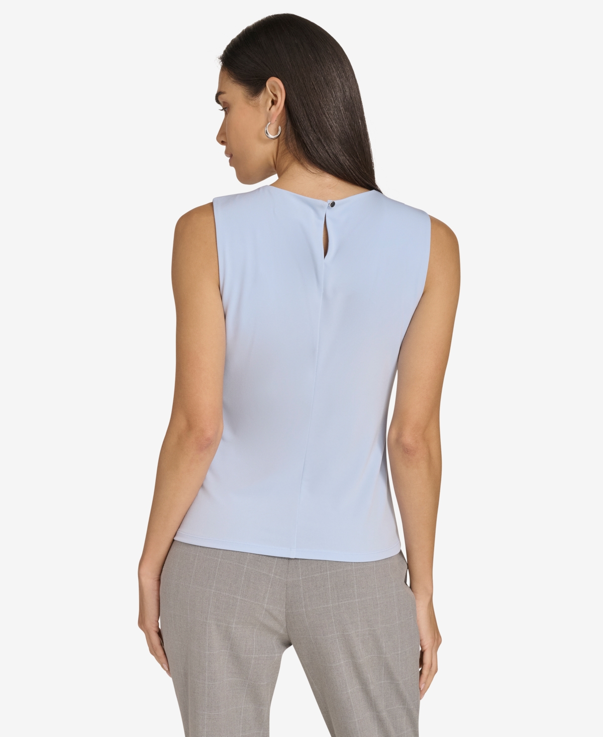 Calvin Klein Womens Pleated Polyester Blouse In Sky