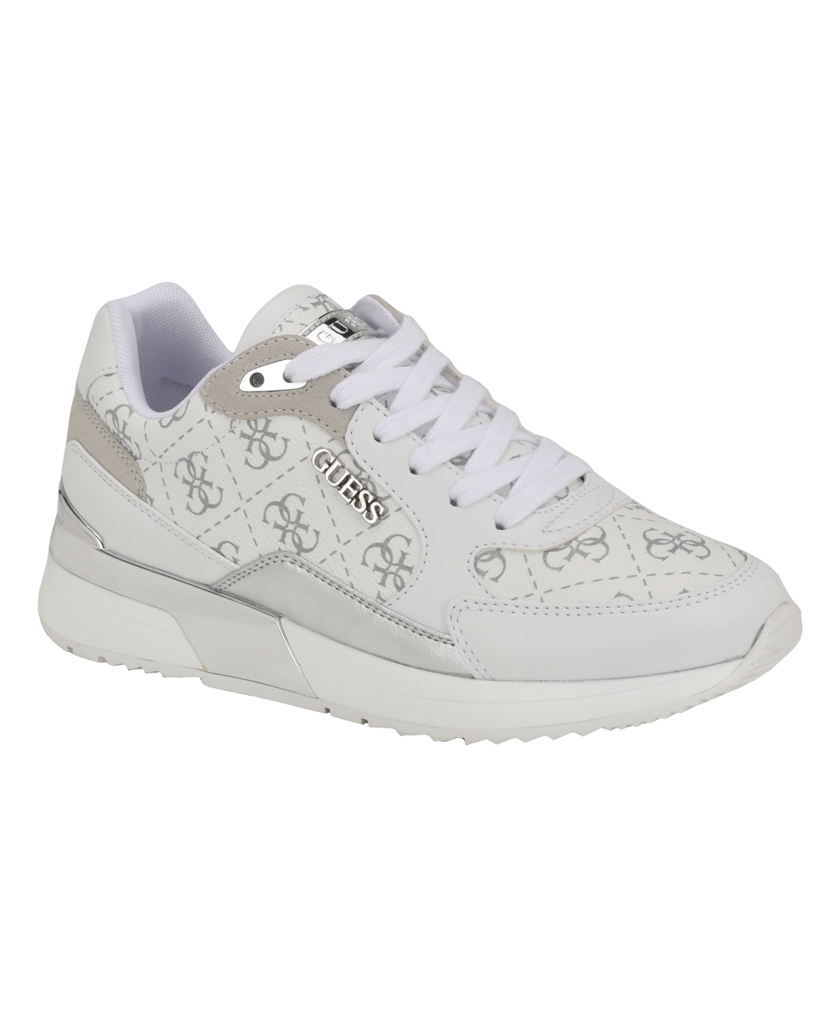 Guess Women's Moxea Quattro G Logo Lace-up Jogger Sneakers In White Logo