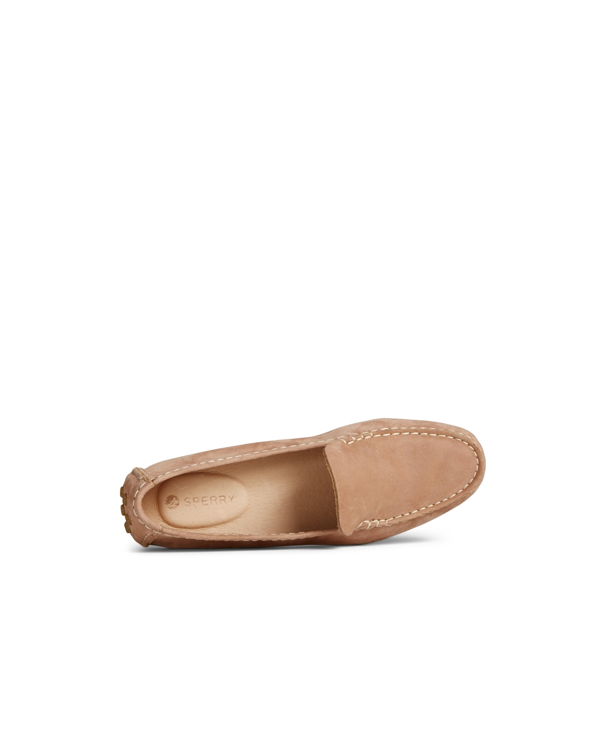 Sperry Women's Port Driver Round Toe Flats In Tumbled Medium Beige