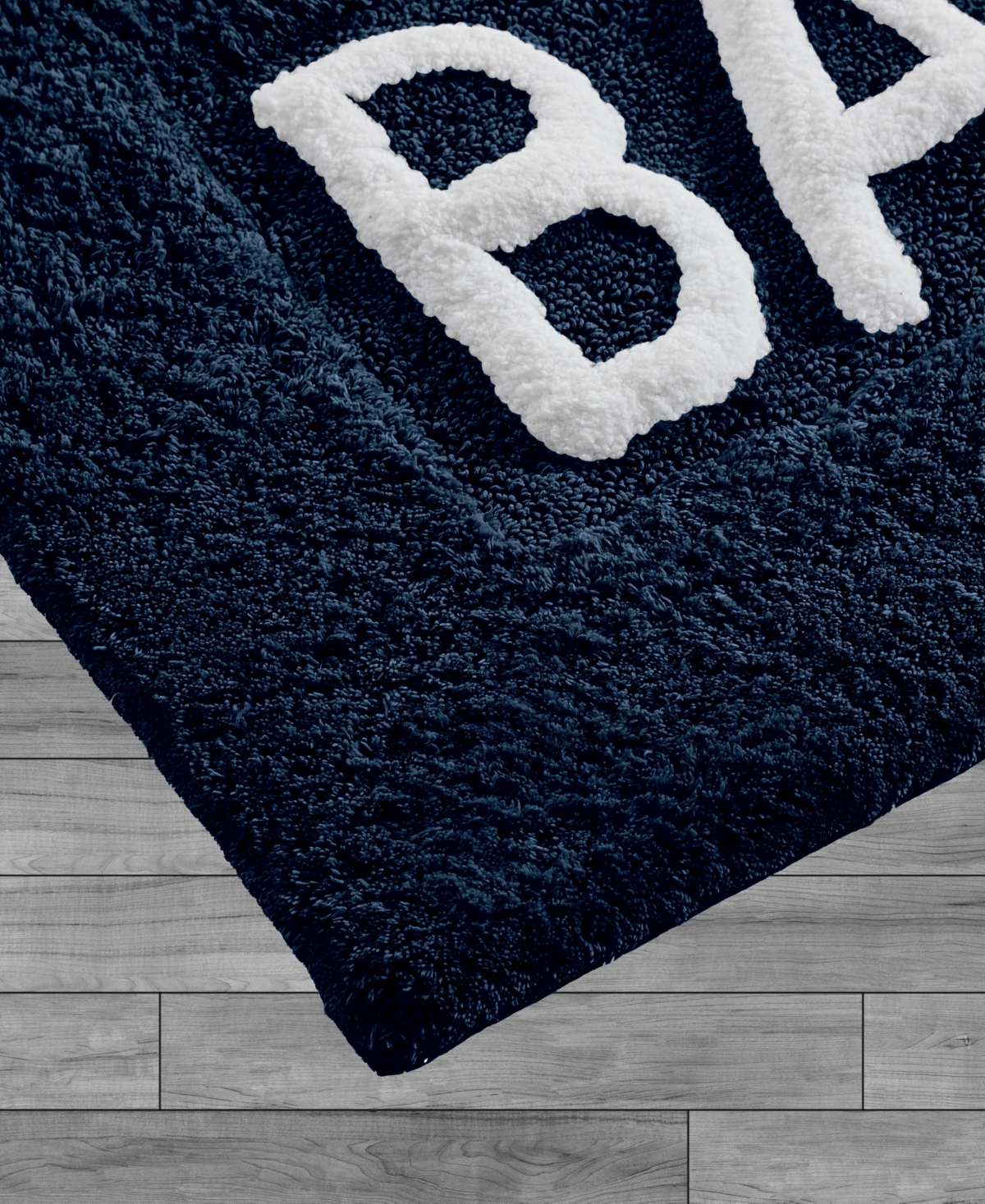 Jean Pierre Tufted Bath Rug, 21" X 34" In Navy