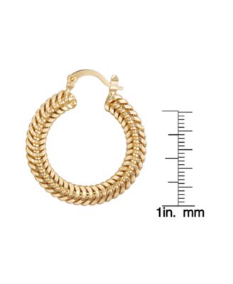 Gold-Plated Wave Hoop Earrings