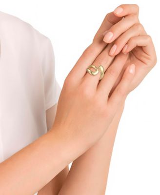 Gold-Plated Bypass Statement Ring