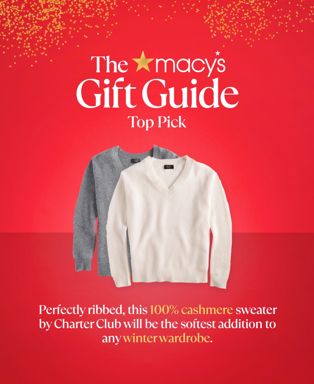 Charter Club Women's Petite 100% Cashmere Ribbed V-Neck Sweater, Created for Macy's