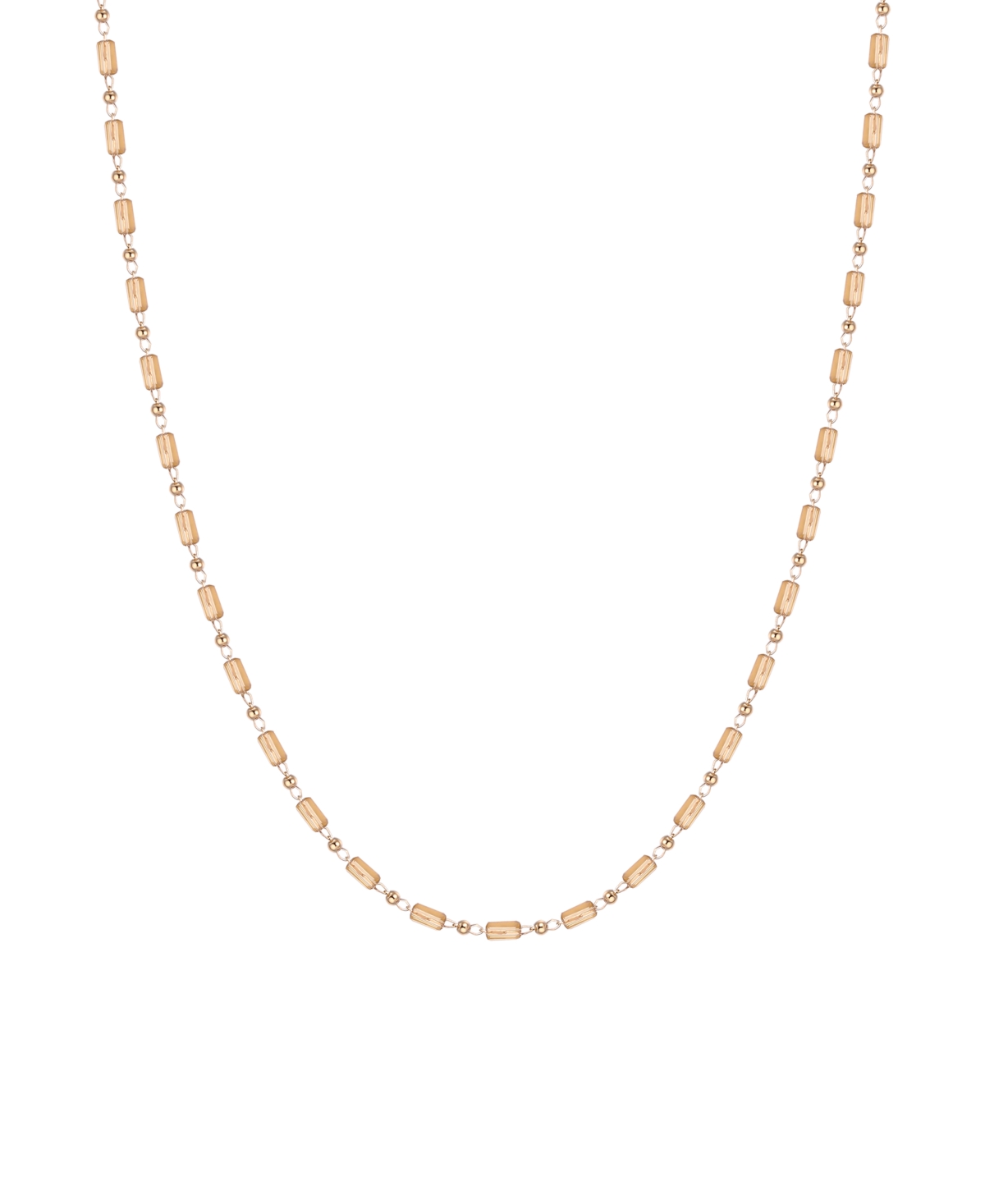 Macy's Gold-plated Beige Crystal Long Necklace In Gold