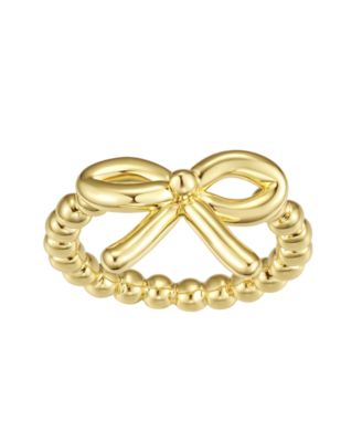 Gold and Silver-Plated Bow Statement Ring