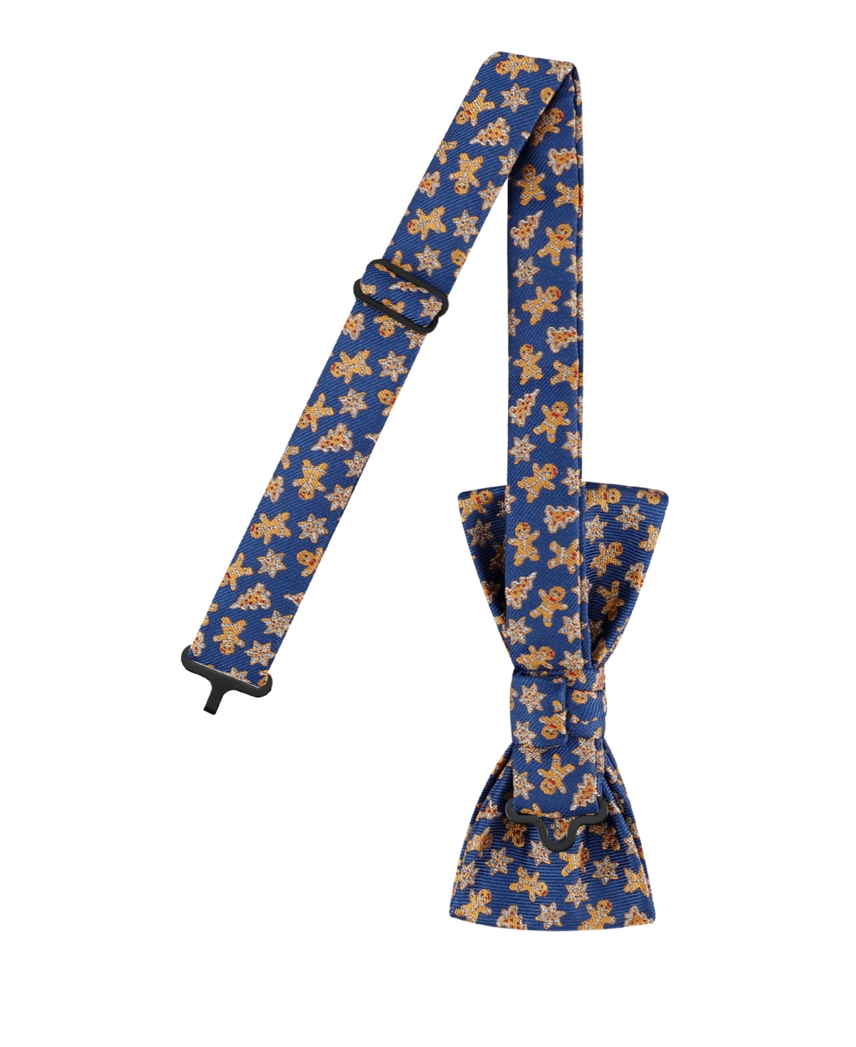 Tommy Hilfiger Boys Holiday Gingerbread Pre-tied Bow Tie In Navy,taupe