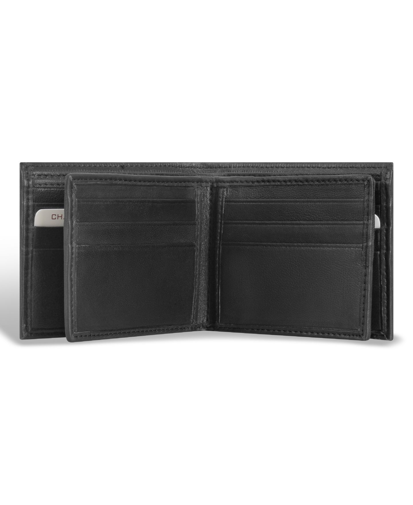 Мужской кошелёк CHAMPS Classic Collection Leather Multi-Wing Card Wallet, цвет: Чёрный — фото 4