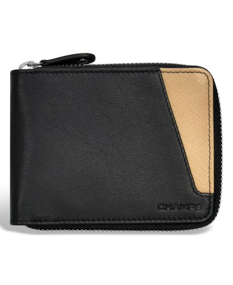 CHAMPS Men's Iconic Collection Leather Zip Around Wallet